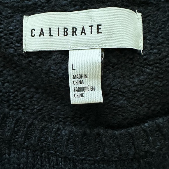CALIBRATE Crewneck Knit Sweater Mens Size large Solid Blue Cotton Blend - Picture 5 of 5